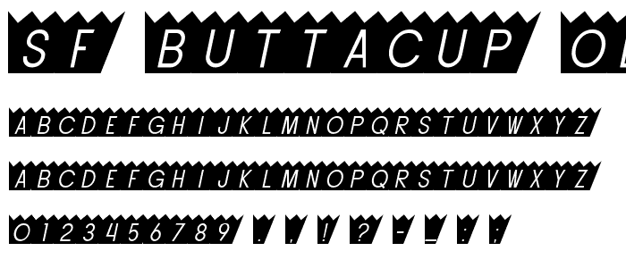 SF Buttacup Oblique font